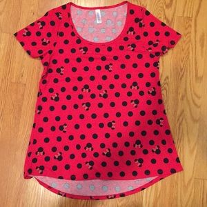 Lularoe Disney Classic Tee xs red Minnie Mouse
